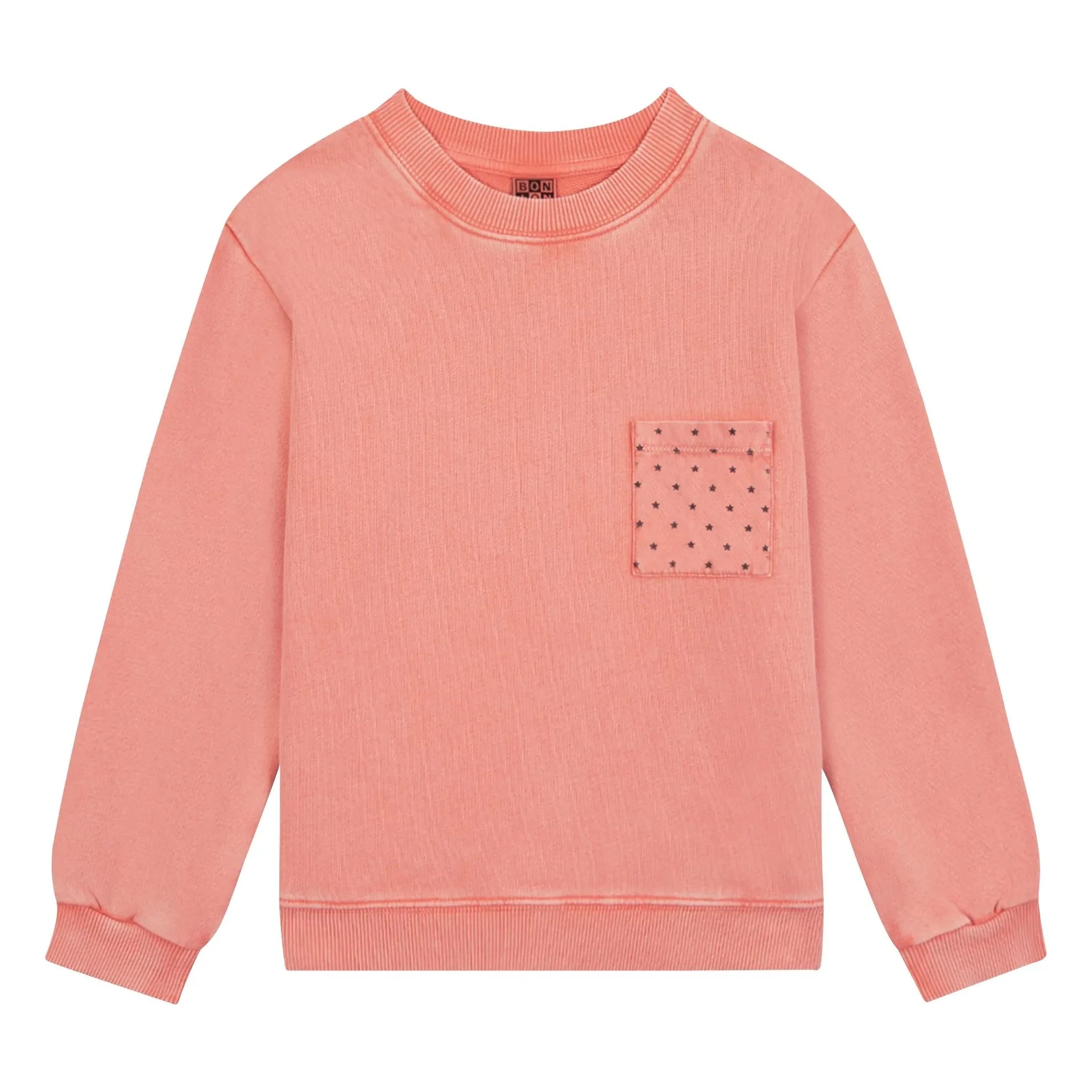 Bonton - Narzissen-Sweatshirt mit Sternentasche | Rosa