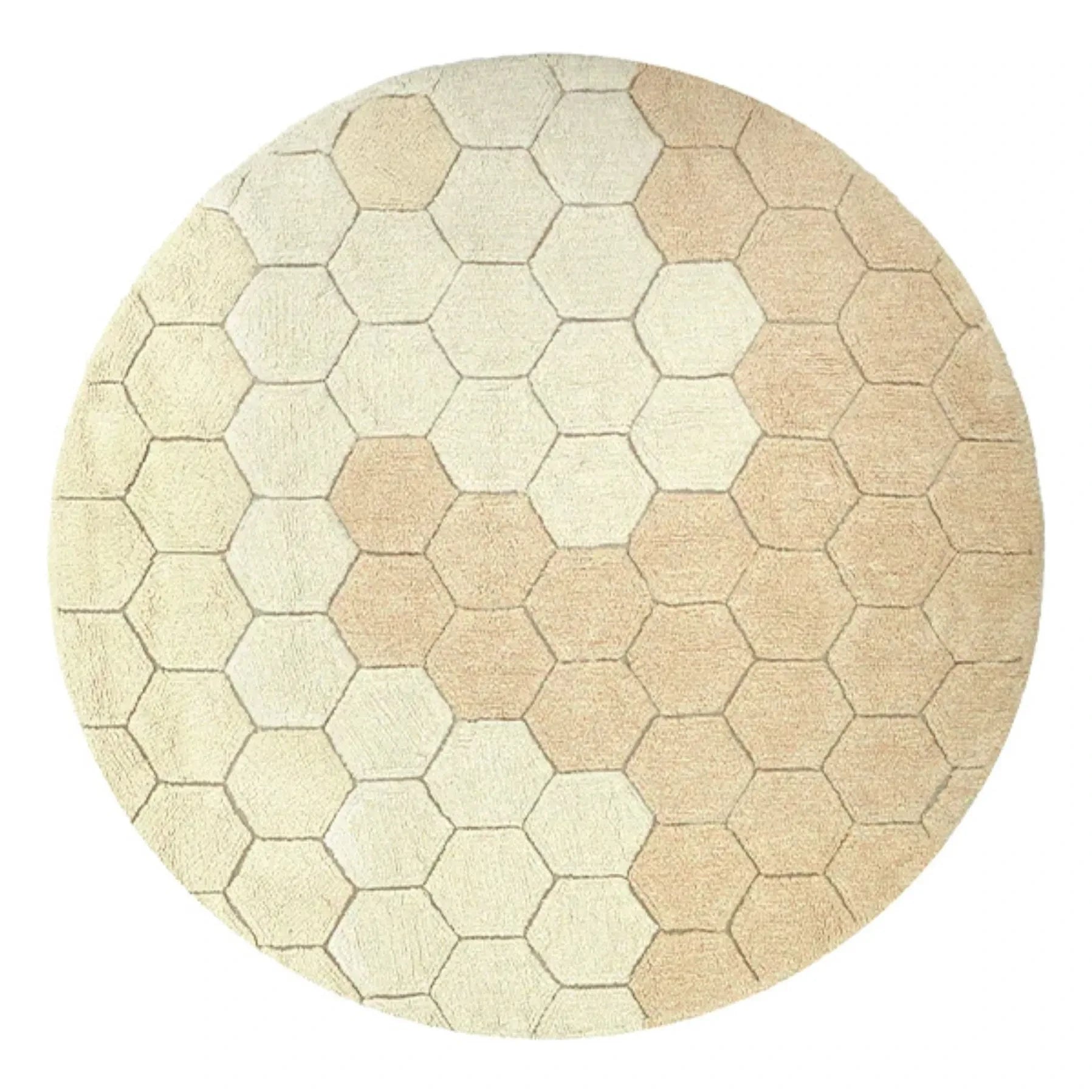 Lorena Canals - Teppich Honeycomb Rund | Goldener Sand