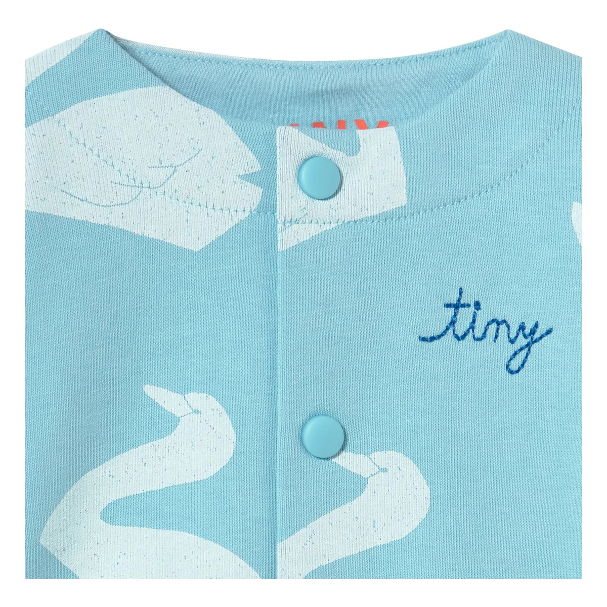 Tinycottons - Jacke aus Bio-Baumwolle mit Schwanenmotiv | Hellblau