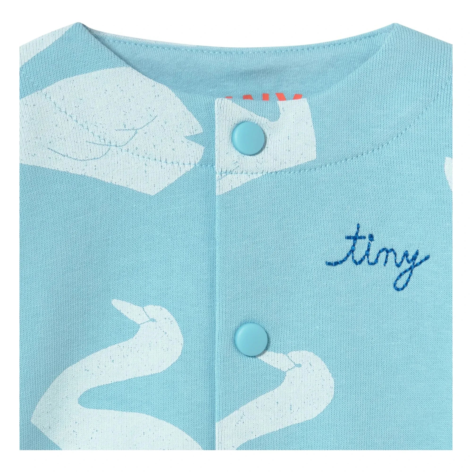 Tinycottons - Jacke aus Bio-Baumwolle mit Schwanenmotiv | Hellblau