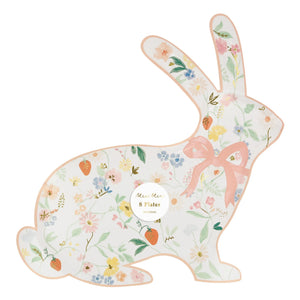 Meri Meri - Frühlings-Blumenhasen-Teller - 8er Set | Pastell