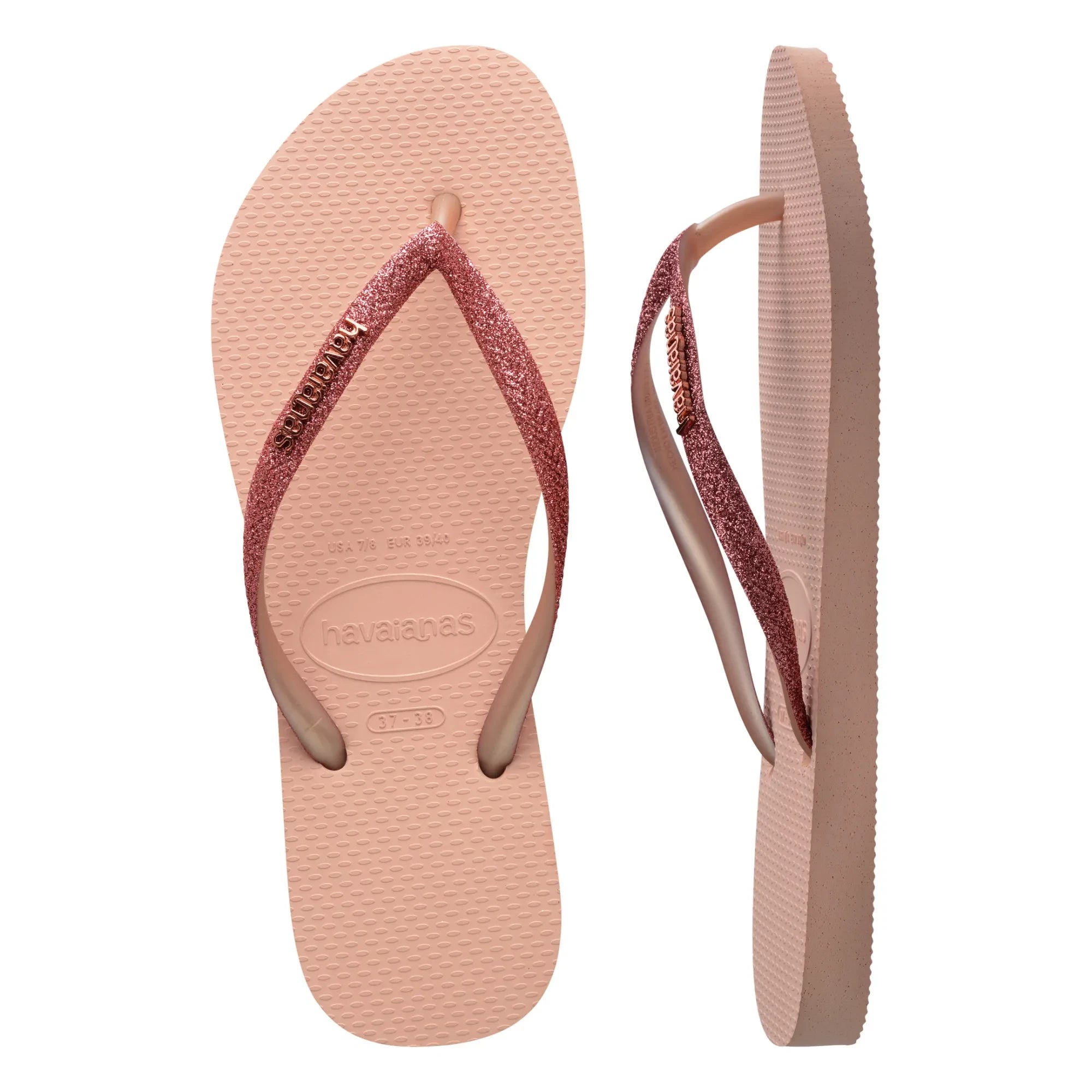 Havaianas - Dünne Zehentrenner mit Glitzer | Rosa