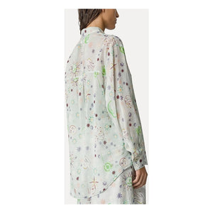 Forte Forte - Love Alchemy" Oversize-Hemd aus Baumwolle und Seiden-Voile | Hellblau