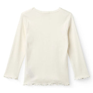 Copenhagen Colors - Krepp geripptes T-Shirt | Creme