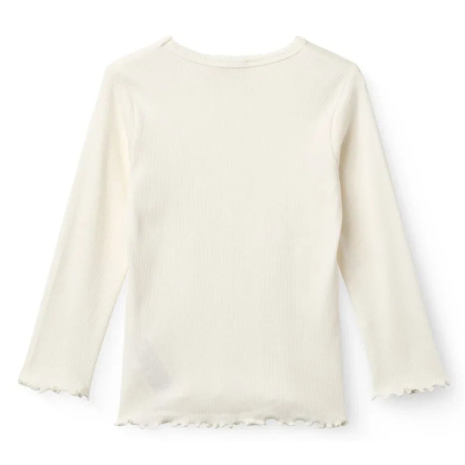 Copenhagen Colors - Krepp geripptes T-Shirt | Creme
