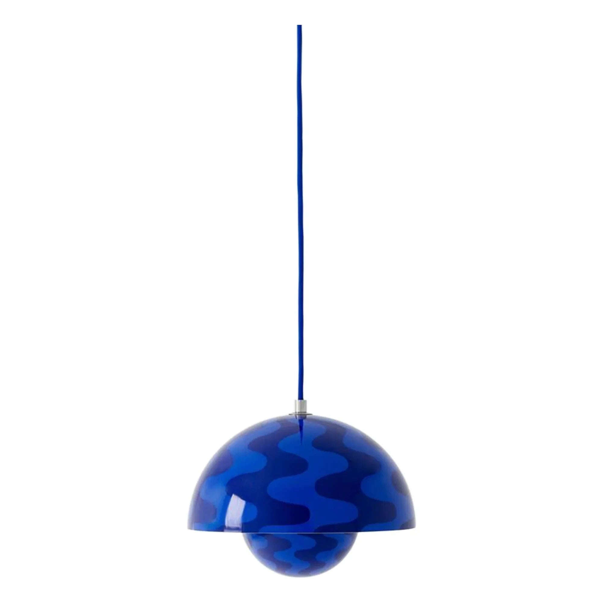 &Tradition - Flowerpot VP1 Pendelleuchte mit Muster, Verner Panton | Kobalt