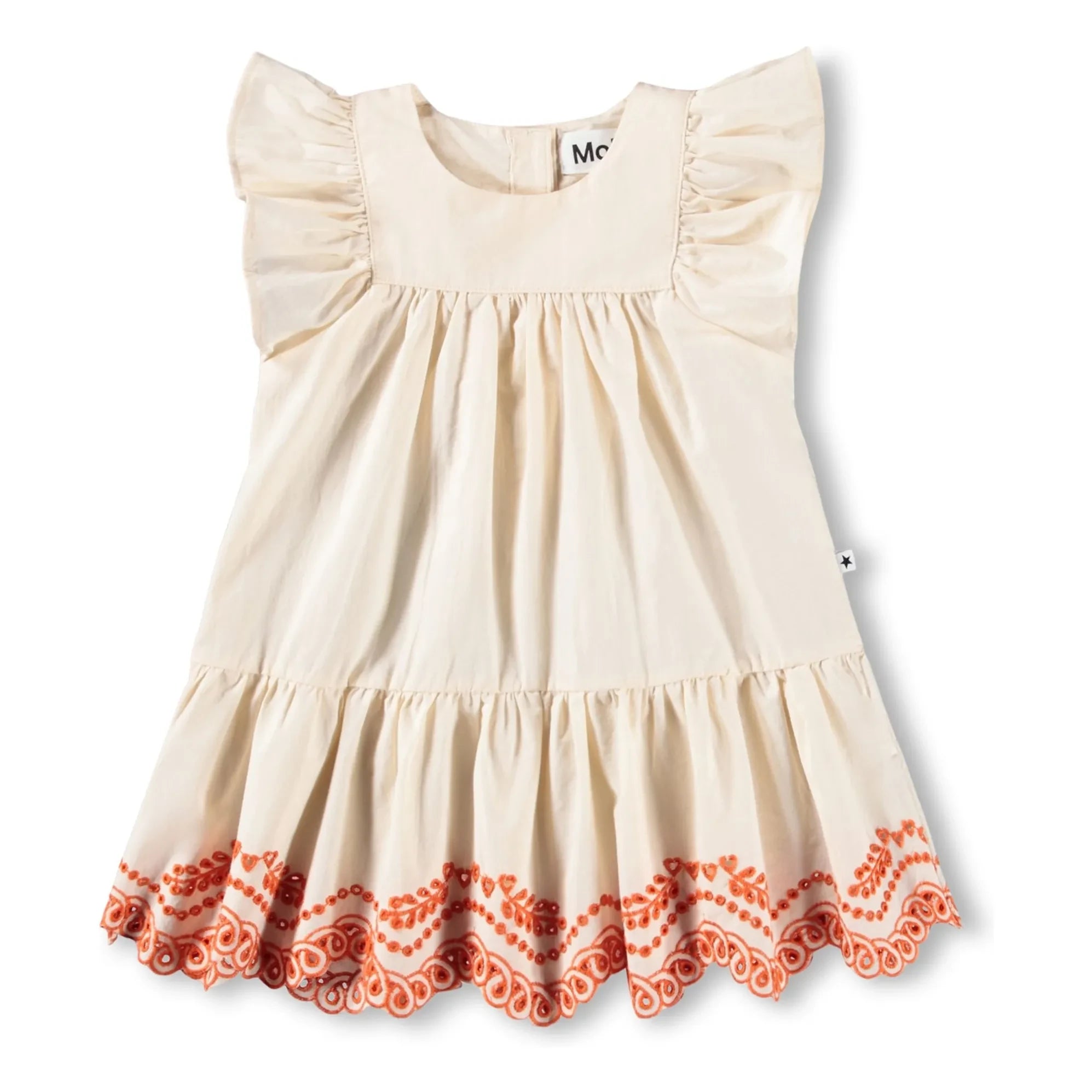 Molo - Cammas Bio-Baumwollkleid mit Rüschen | Creme