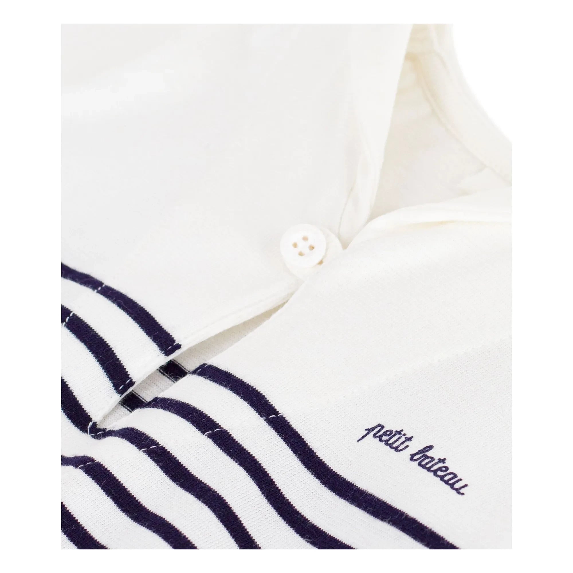 Petit Bateau - Gestreifter Strampler aus Bio-Baumwolle | Weiß