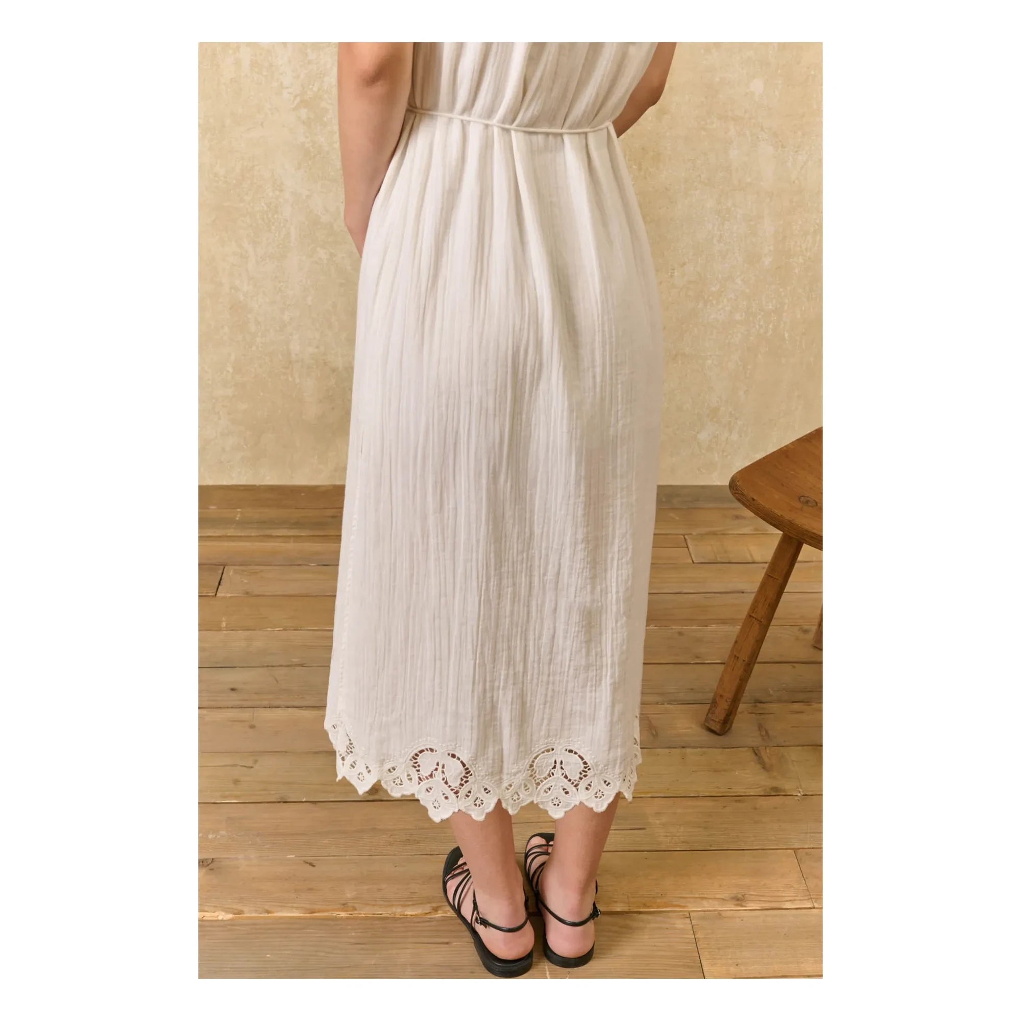 Louise Misha - Madera Kleid aus Bio-Baumwolle | Ecru