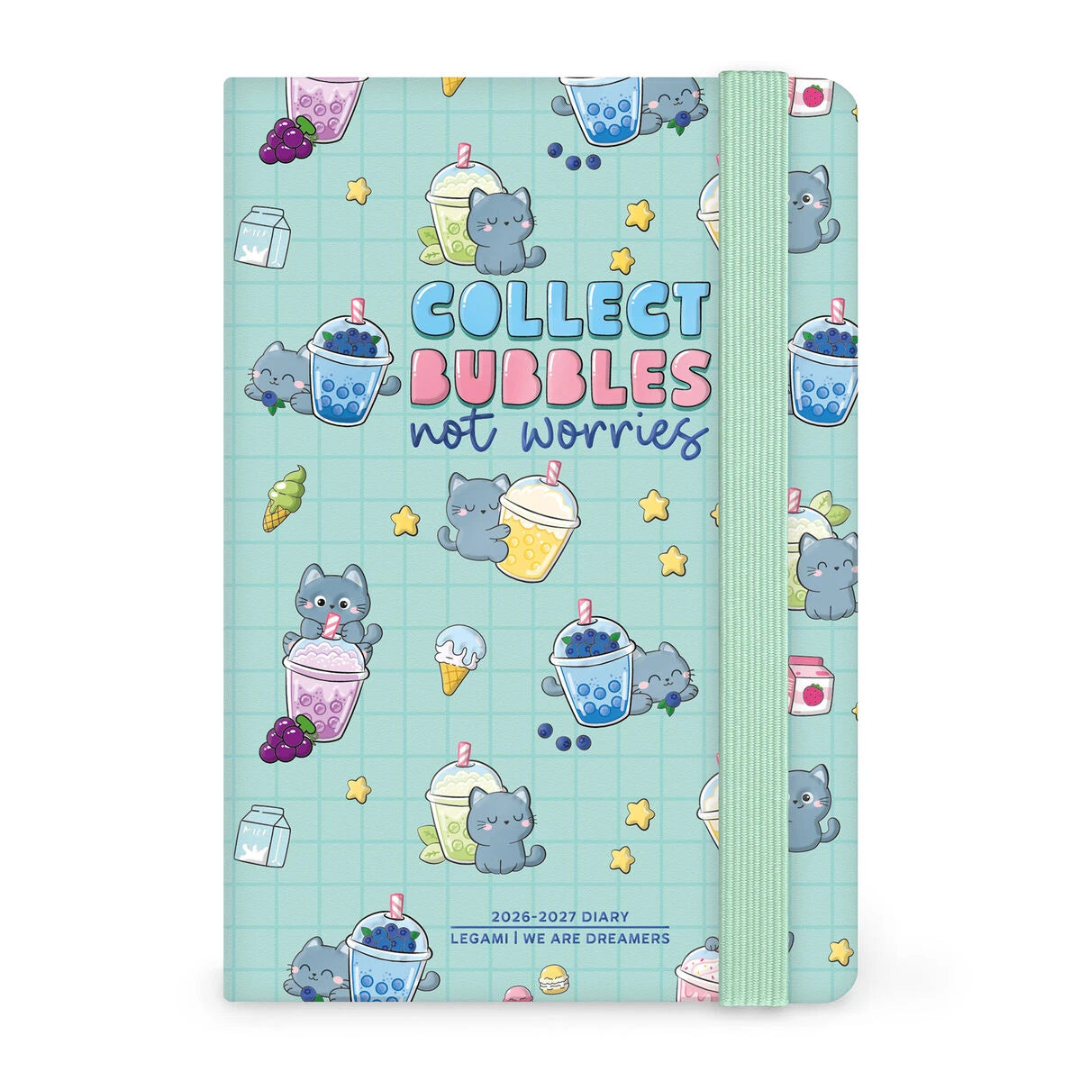 Legami - 2026/2027 16-Monats-Wochenfoto-Tagebuch - Kitty Bubble Tea - Klein mit Notizbuch