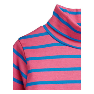Mini Rodini - Gestreifter Rollkragenpullover aus Bio-Baumwolle | Rosa