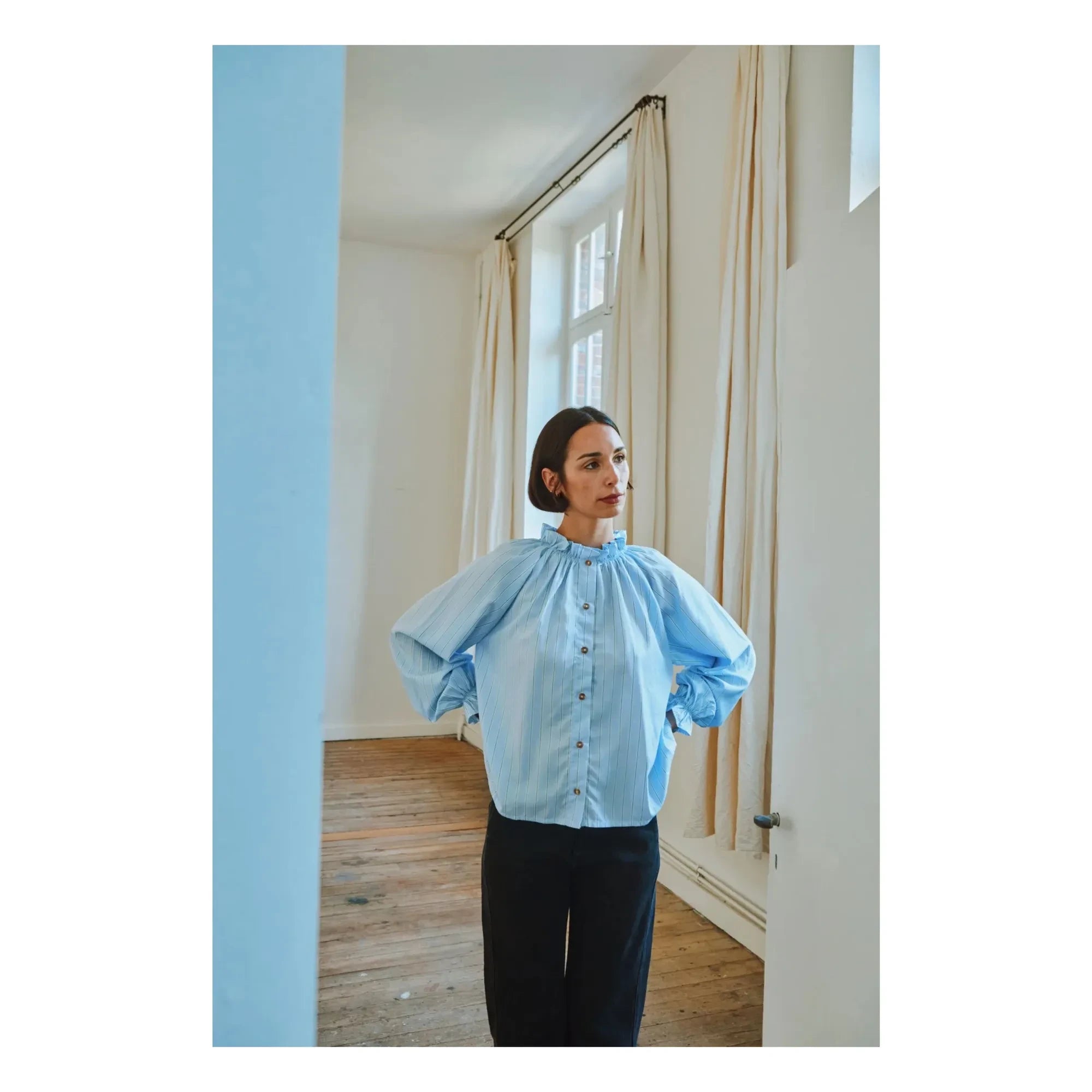 Poudre Organic - Gestreifte Bluse Garam | Grün