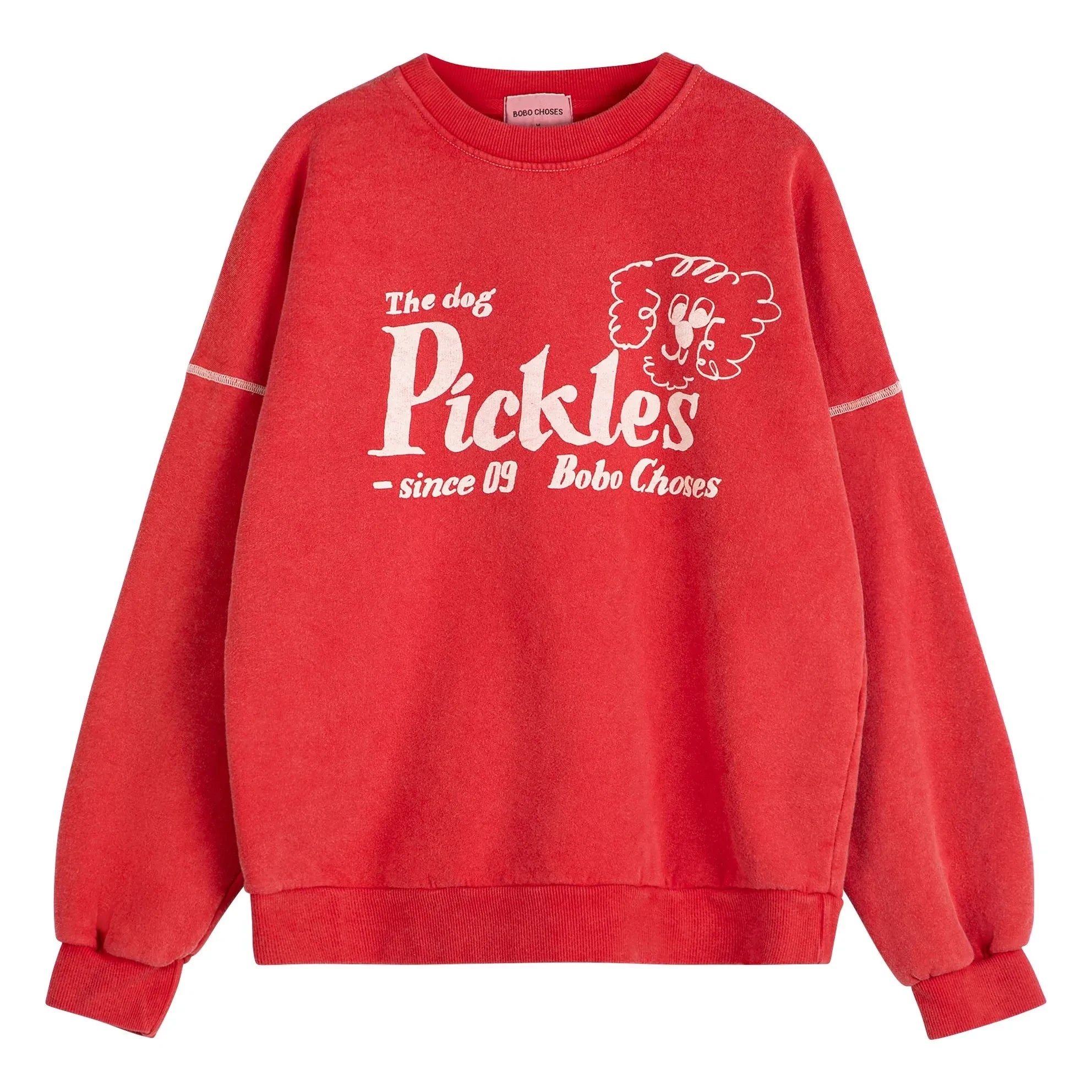 Bobo Choses - Pickles the Dog Bio-Baumwoll-Sweatshirt | Rot