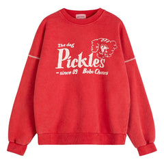 Bobo Choses - Pickles the Dog Bio-Baumwoll-Sweatshirt | Rot
