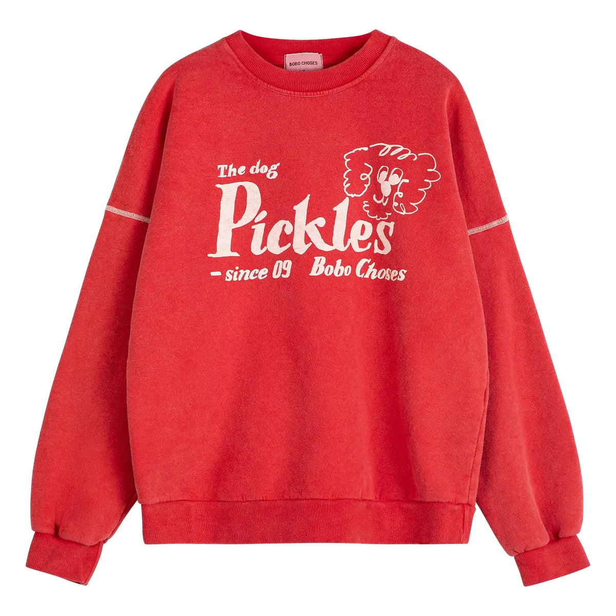 Bobo Choses - Pickles the Dog Bio-Baumwoll-Sweatshirt | Rot