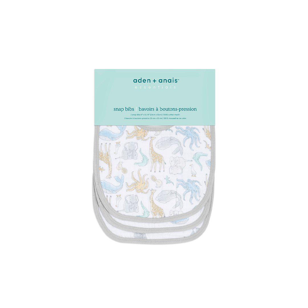 aden + anais Essentials Snap Bibs - Natural History - 3 Pack-Bibs-Natural History- | Natural Baby Shower