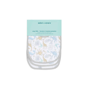 aden + anais Essentials Snap Bibs - Natural History - 3 Pack-Bibs-Natural History- | Natural Baby Shower