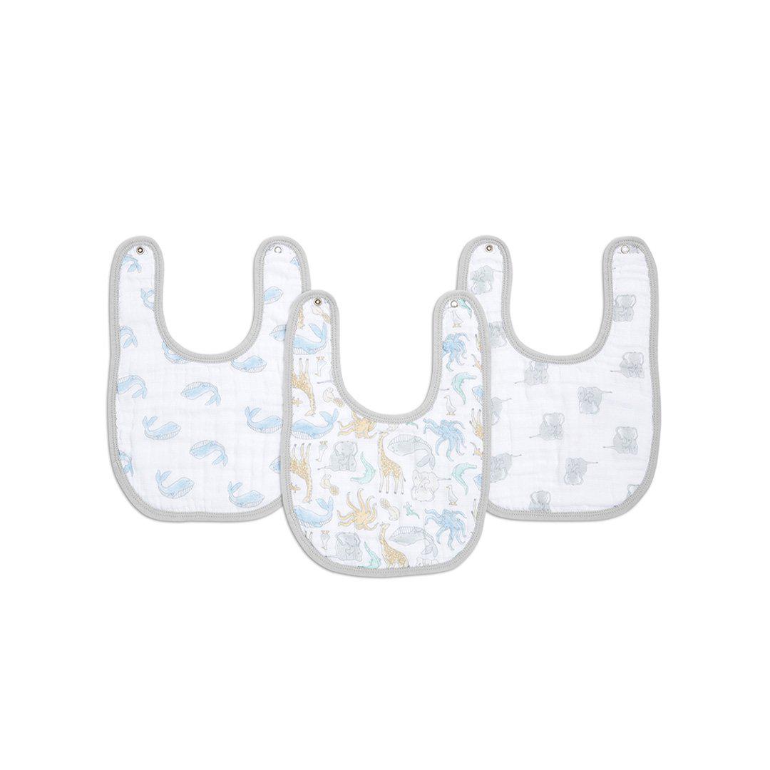 aden + anais Essentials Snap Bibs - Natural History - 3 Pack-Bibs-Natural History- | Natural Baby Shower