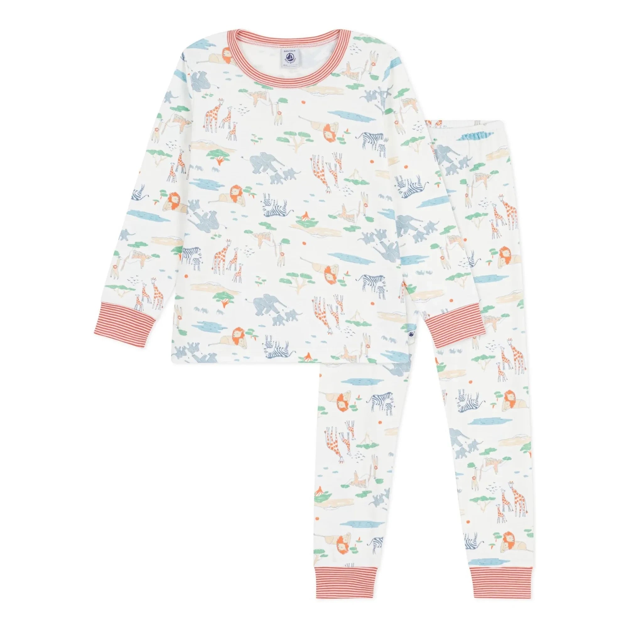 Petit Bateau - Schlafanzug Savannah | Weiß