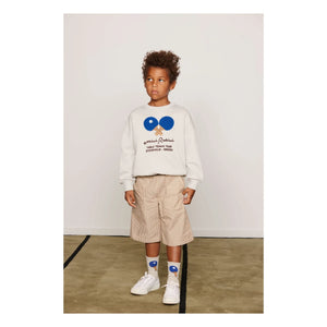 Mini Rodini - Bio Baumwolle Poplin Gestreifte Shorts | Braun