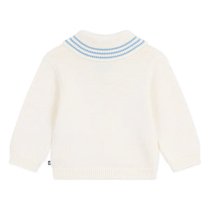 Petit Bateau – Schalkragenpullover aus Bio-Baumwolle | Ecru