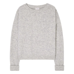 American Vintage - Vitow Alpaka- und Wollpullover mit U-Boot-Ausschnitt | Hellmeliert grau