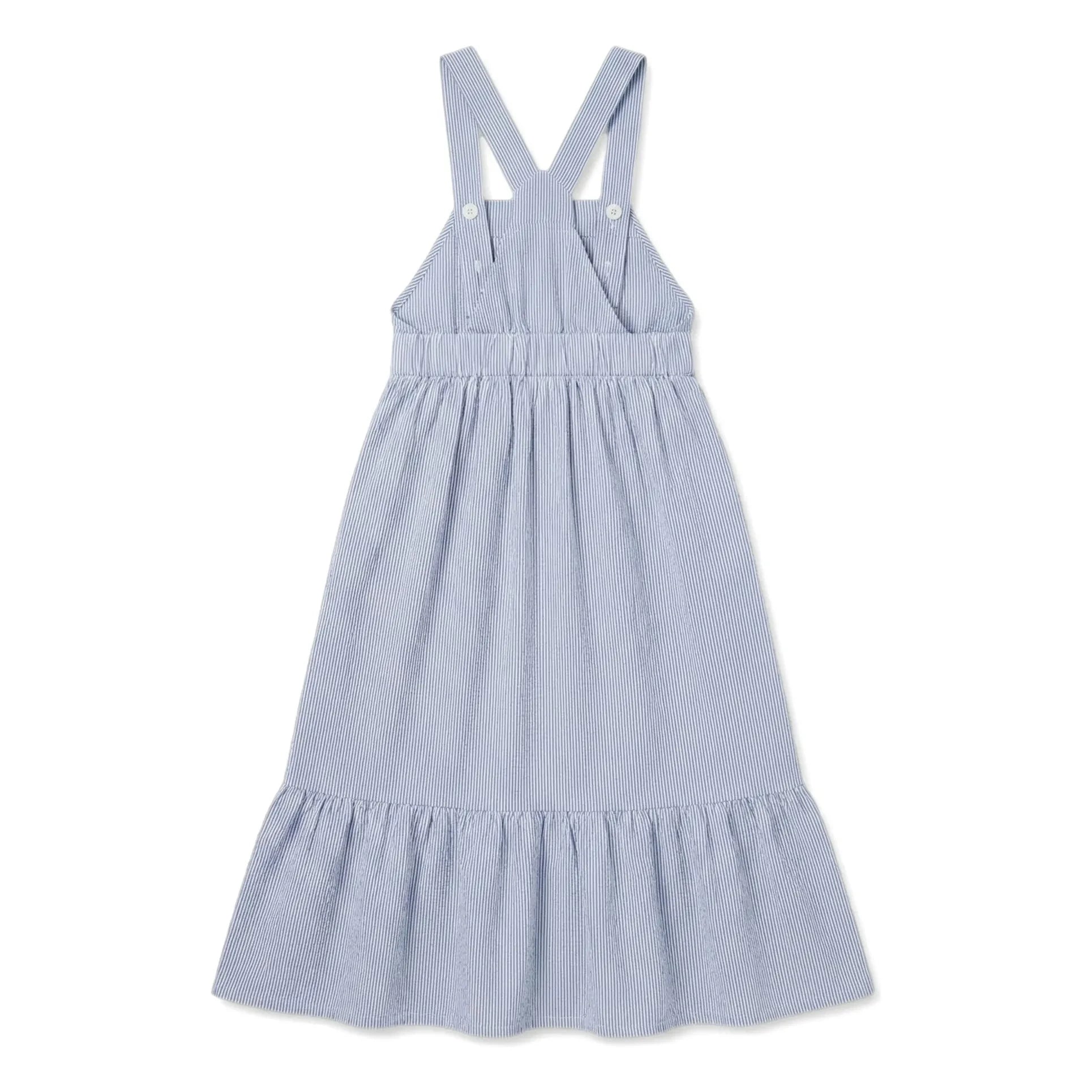Smallable Kid - Pia Gestreiftes Latzkleid | Königsblau