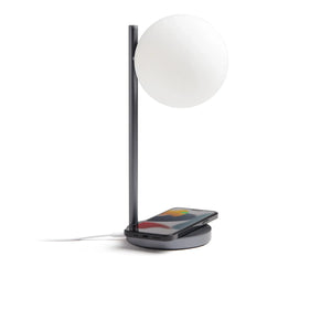 Lexon - Bubble LED-Tischleuchte und Ladestation | Stahlgrau