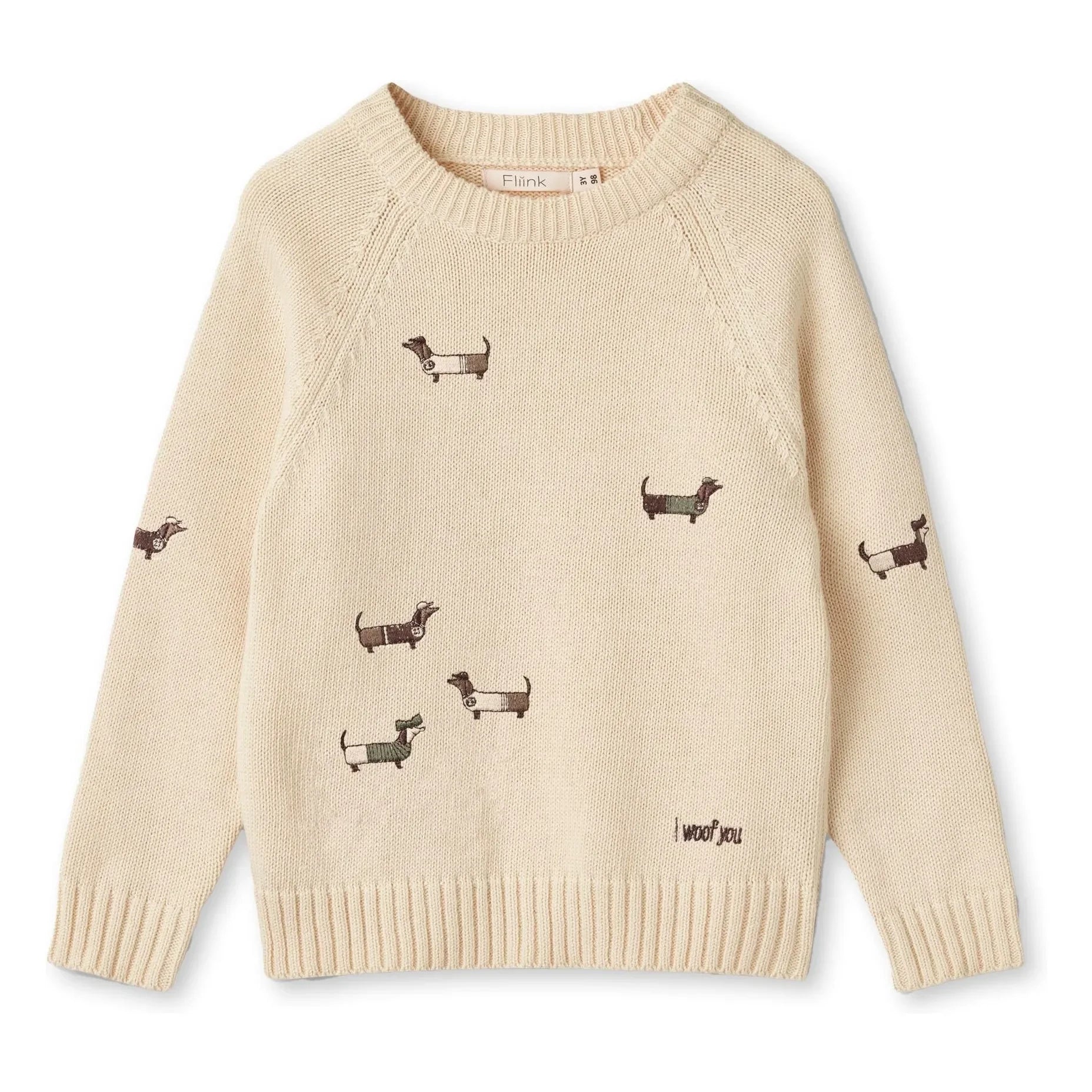 Fliink - Mahdi Dogs Bio-Baumwollpullover | Ecru