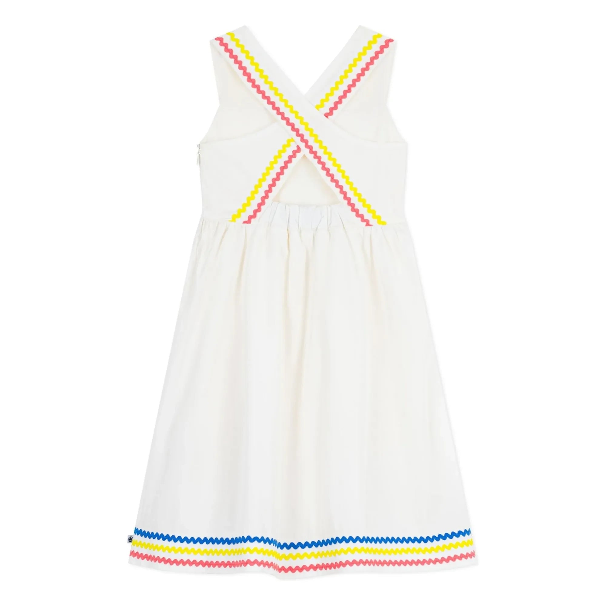 Petit Bateau – Trägerloses Kleid aus Bio-Baumwollpopeline | Weiß