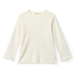 Copenhagen Colors - Krepp geripptes T-Shirt | Creme