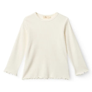 Copenhagen Colors - Krepp geripptes T-Shirt | Creme