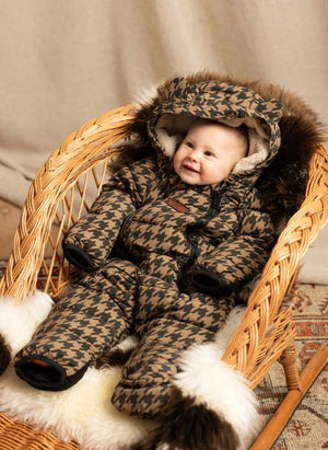 Töastie - Wasserdichte Houndstooth Cloud Jacke Aus Recycletem Material | Braun