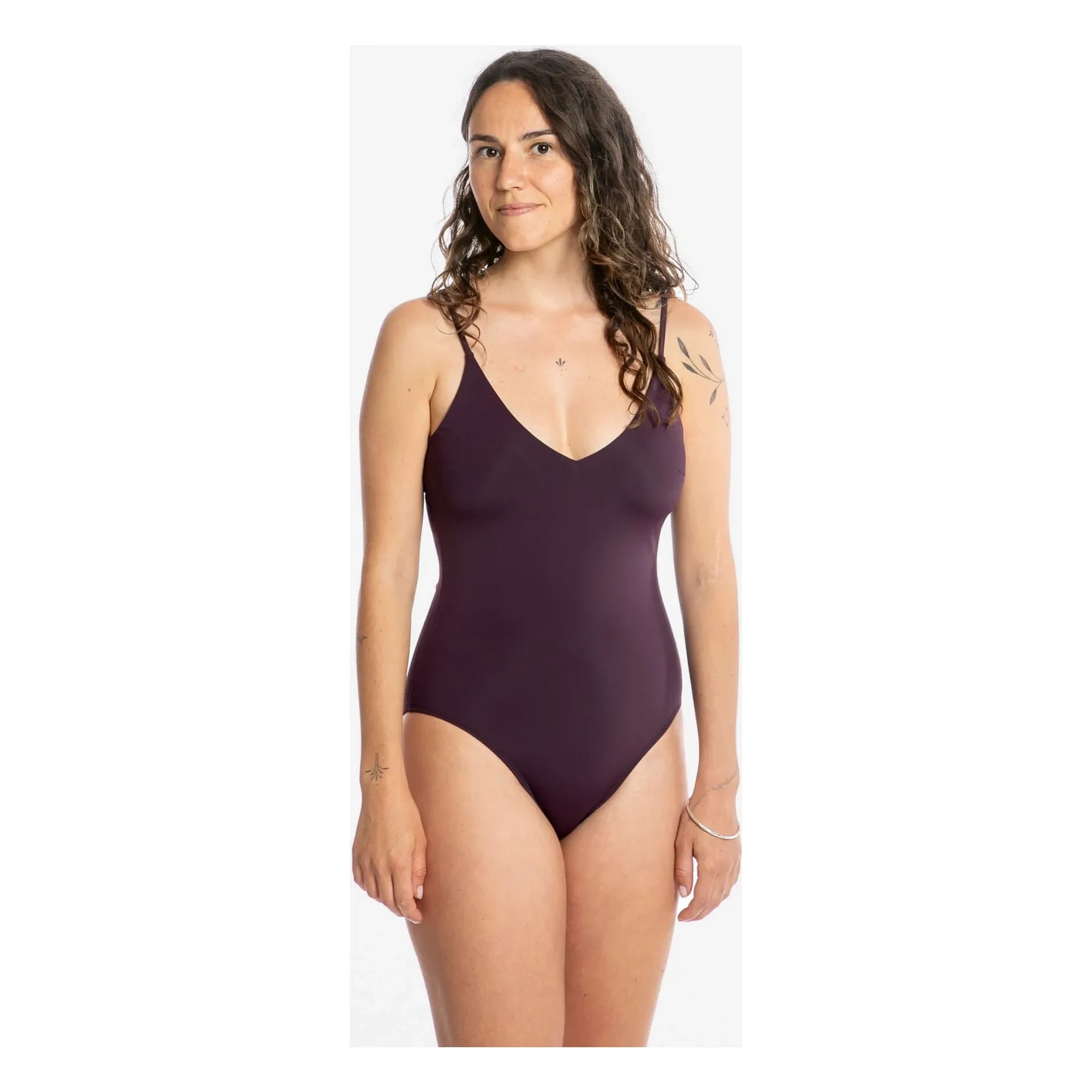 Matona - 1-teiliger V-Ausschnitt Jersey Recycelte Fasern | Aubergine