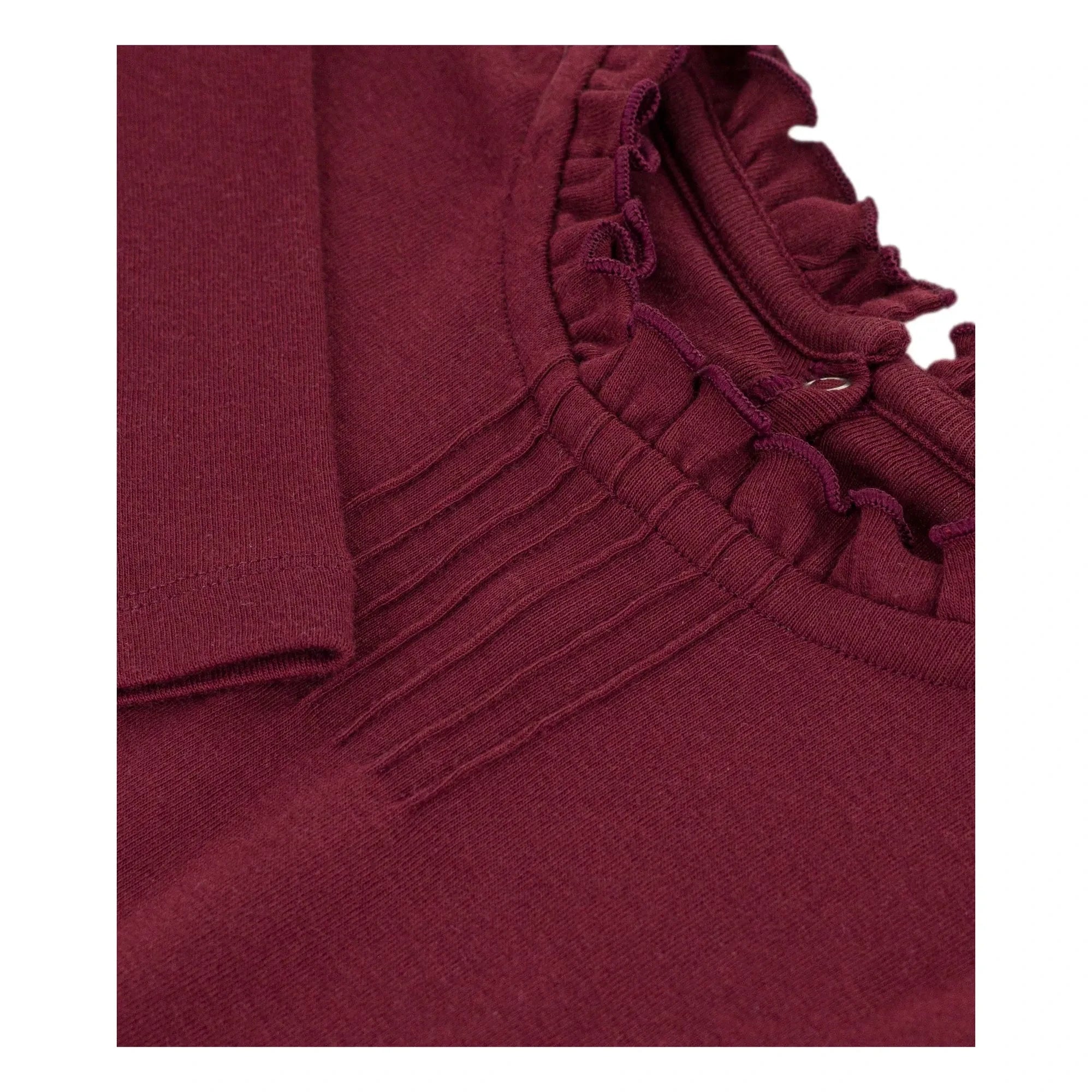Petit Bateau - Organik pamuklu yakalı tişört | Bordo