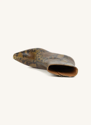 Bobbies - Lauren Python Lederstiefel | Oliv