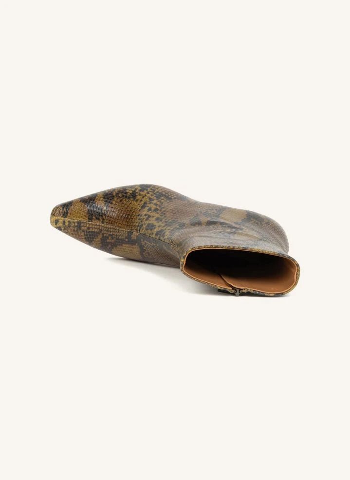 Bobbies - Lauren Python Lederstiefel | Oliv