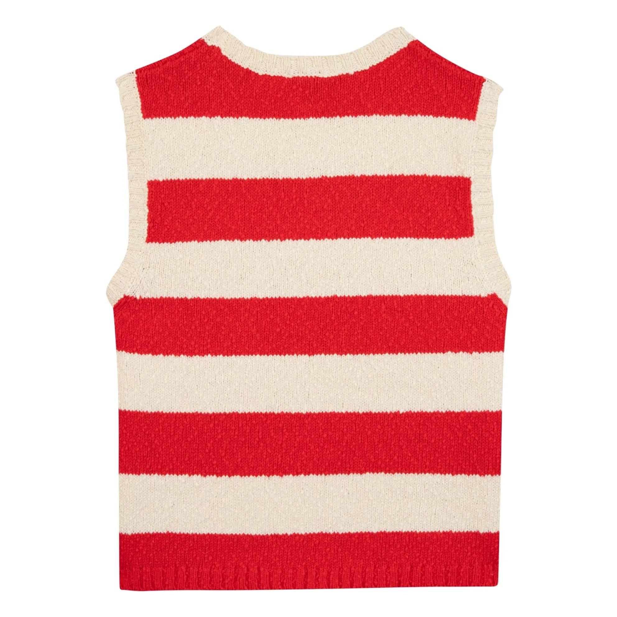 Bonton - Gestreiftes Mesh-Tanktop | Vermillion