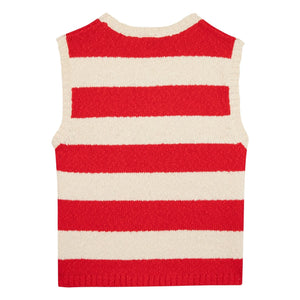 Bonton - Gestreiftes Mesh-Tanktop | Vermillion