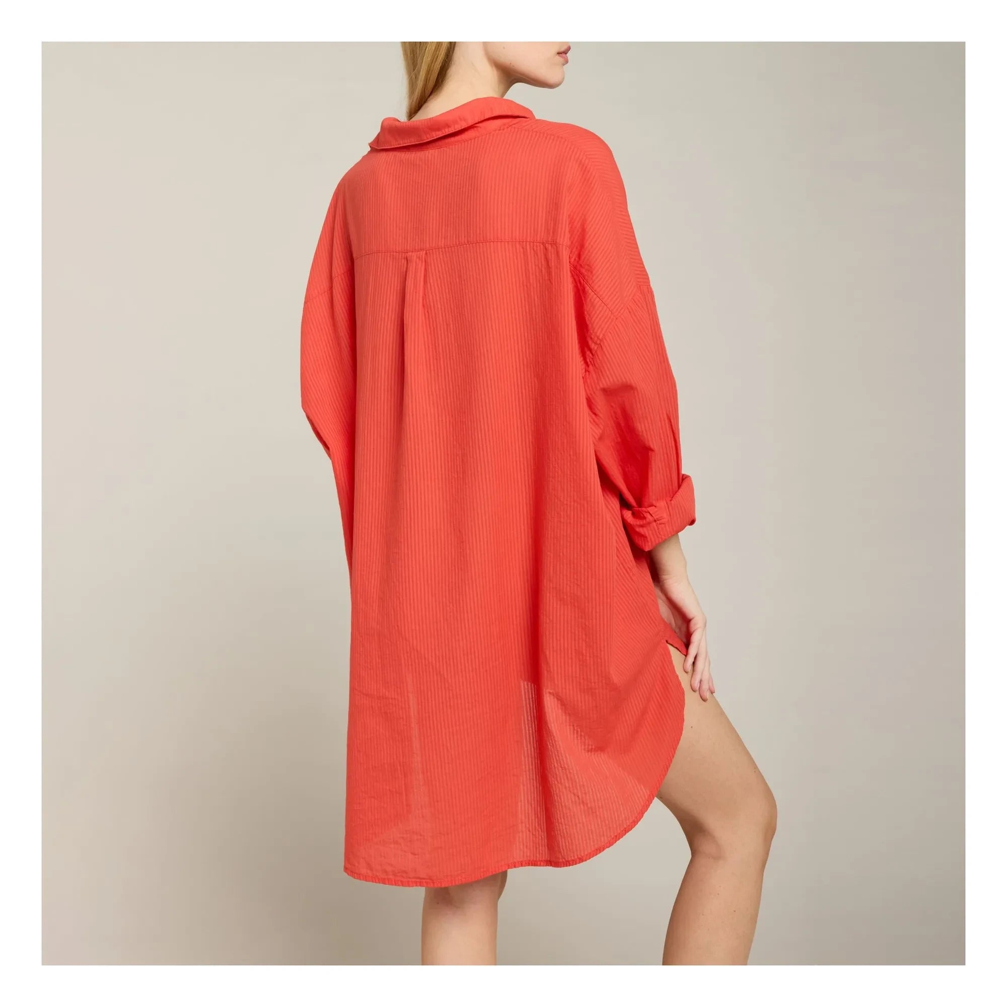 Maison Saint Julien - Port Miou Voile-Baumwollkleid | Koralle