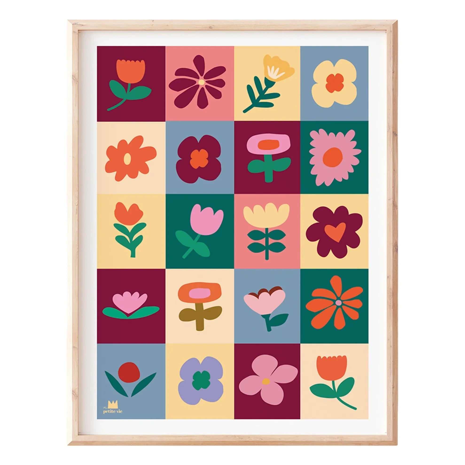 Ma petite vie - Poster Blumen Patchwork