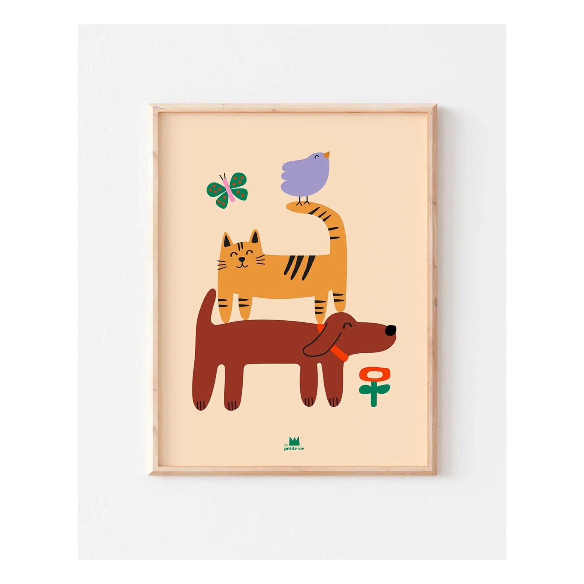 Ma petite vie - Poster Hund, Katze und Vogel | Sand