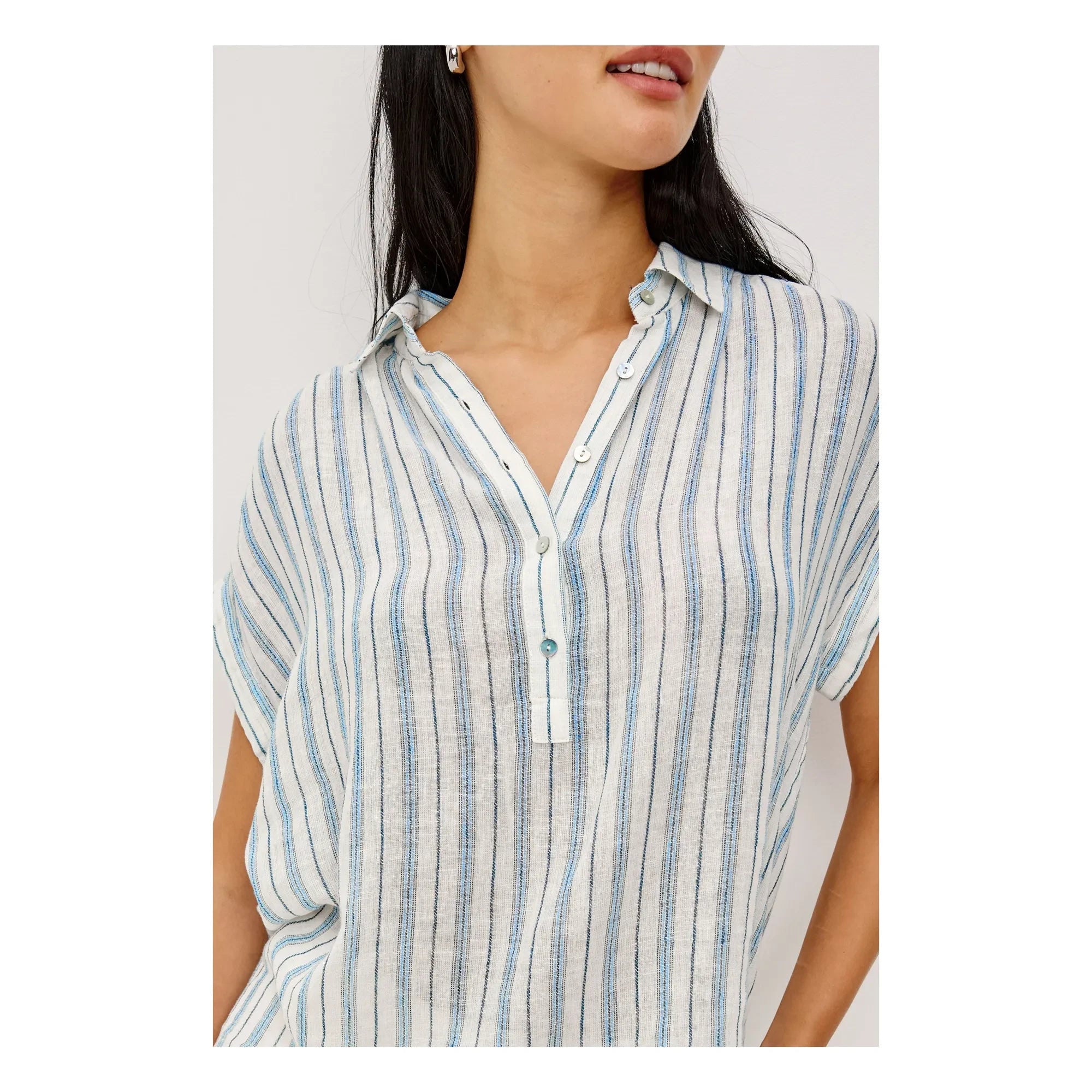 Rails - Gestreifte Bluse Tuscany | Hellblau