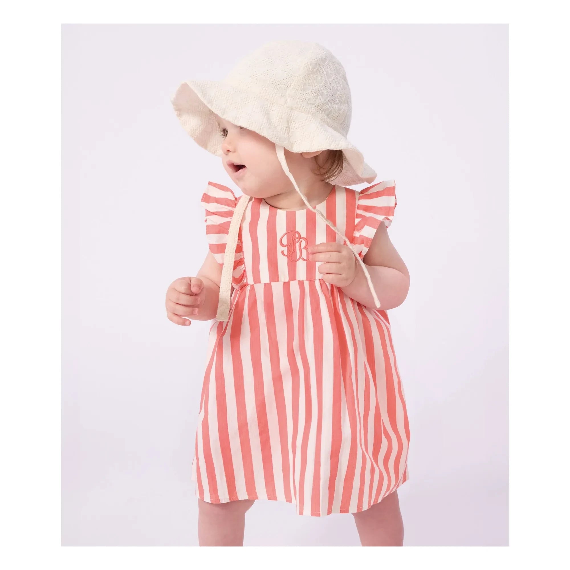 Petit Bateau - Kapeline Broderie Anglaise Baby-Popeline aus Bio-Baumwolle | Weiß