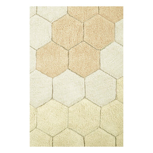 Lorena Canals - Teppich Honeycomb Rund | Goldener Sand