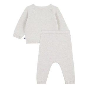 Petit Bateau - Teddybär Jacquard Pullover und Hose aus Bio-Baumwolle | Heather beige