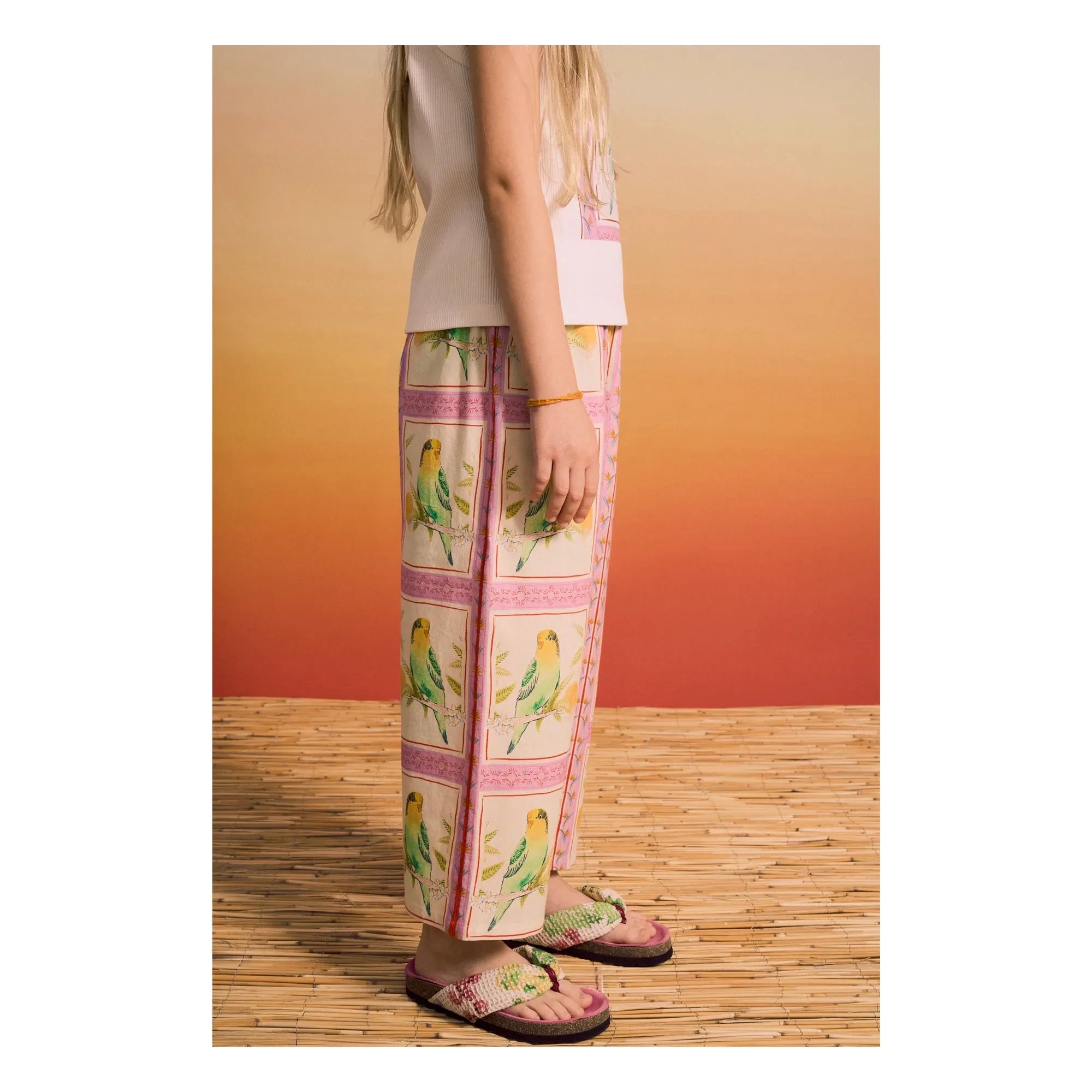 Maison Mangostan – Birds Patchwork Hose | Rosa