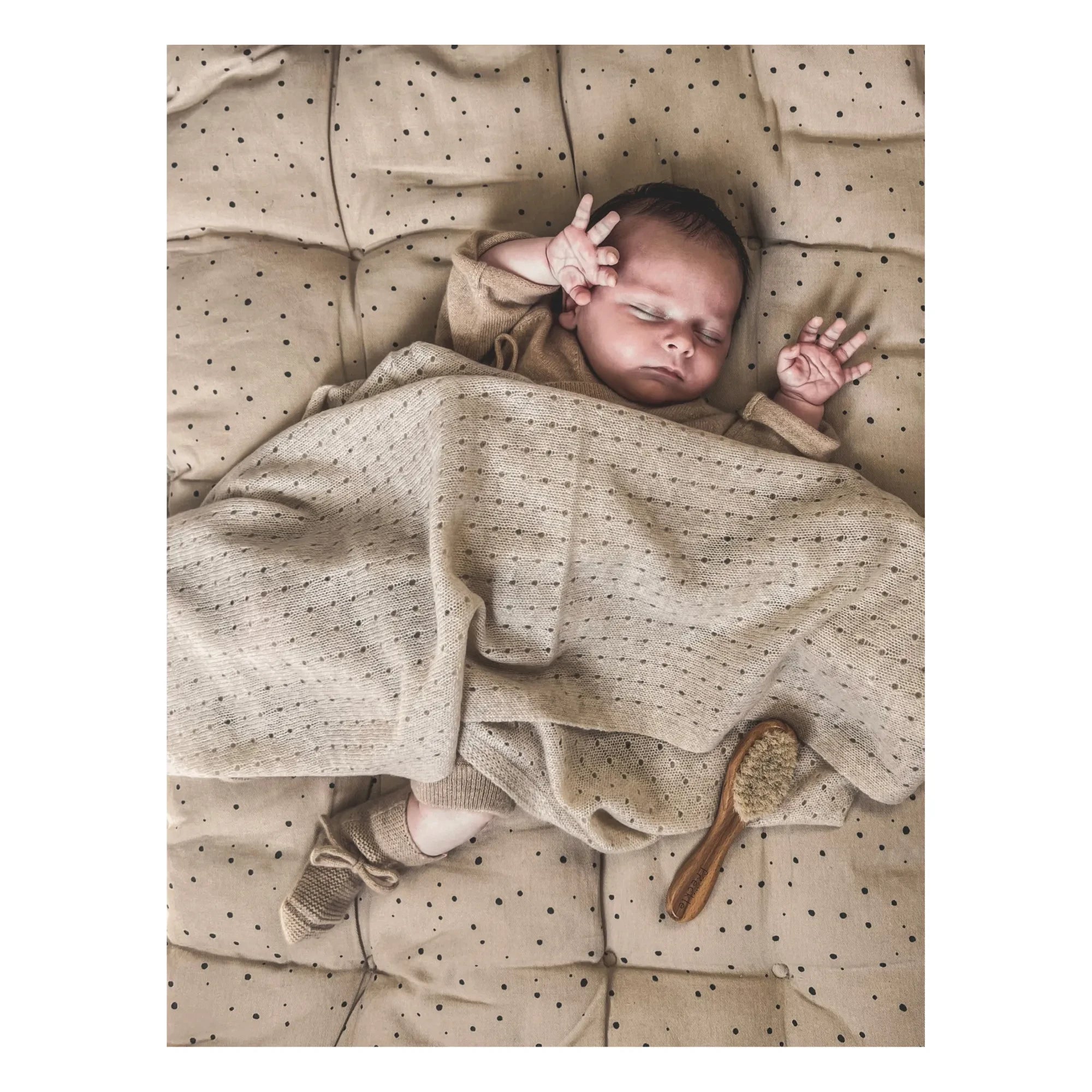 My Little Freckle - Bio-Baumwolle Pointelle Decke | Beige