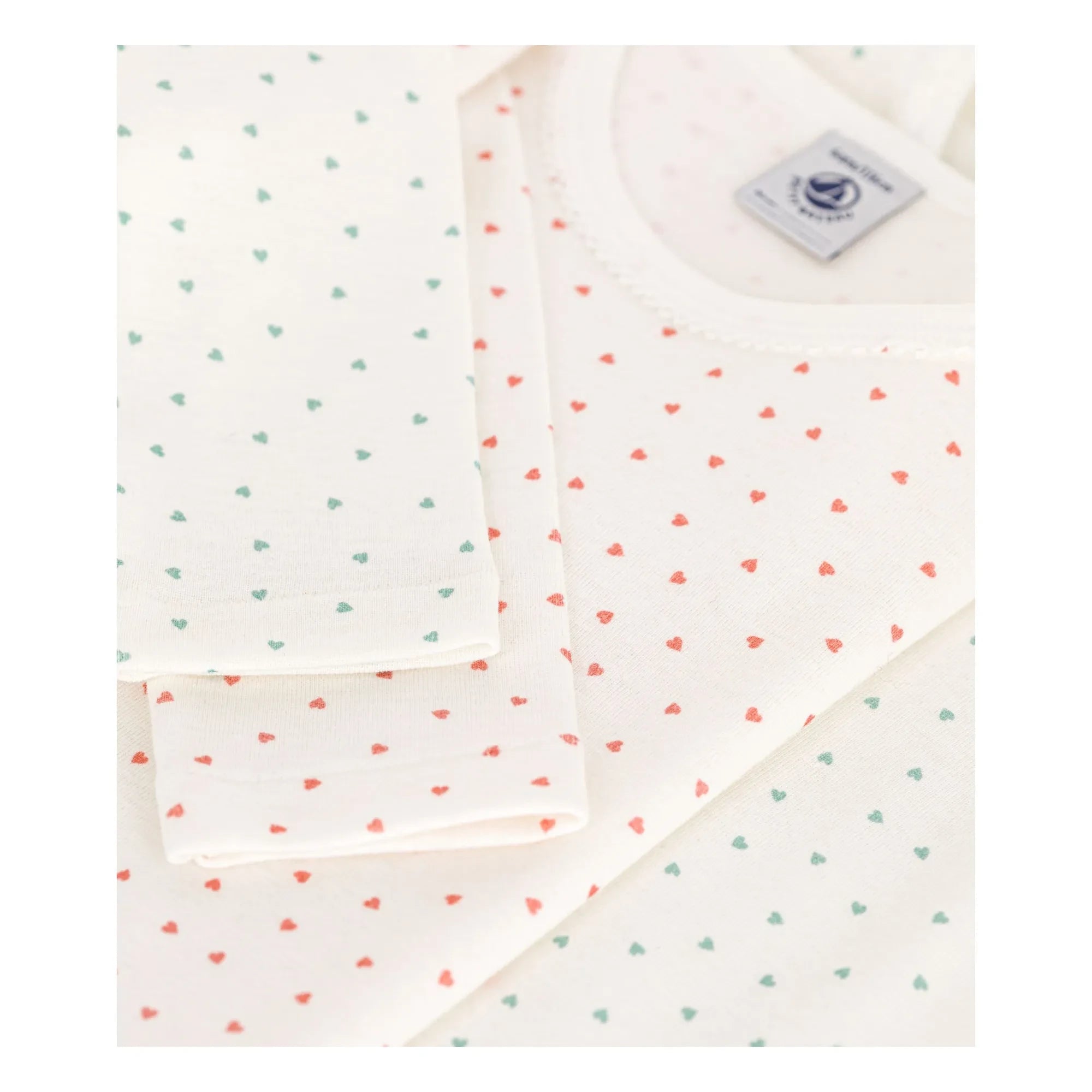 Petit Bateau - T-Shirt-Set mit Herz (2er-Pack) | Weiß