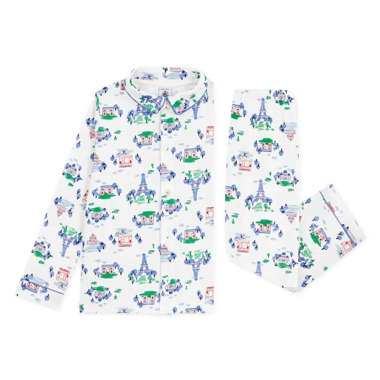 Petit Bateau - Paris Organik Pamuklu Pijama Gömleği | Beyaz